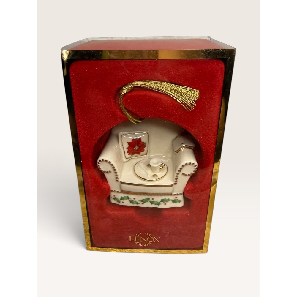 Vintage Lenox Holiday Home Chair Christmas Ornament 2002